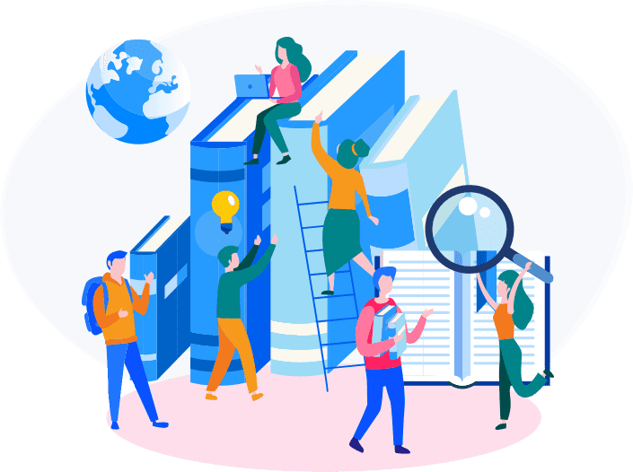 Illustration of Pro-Paper team writing a literature paper